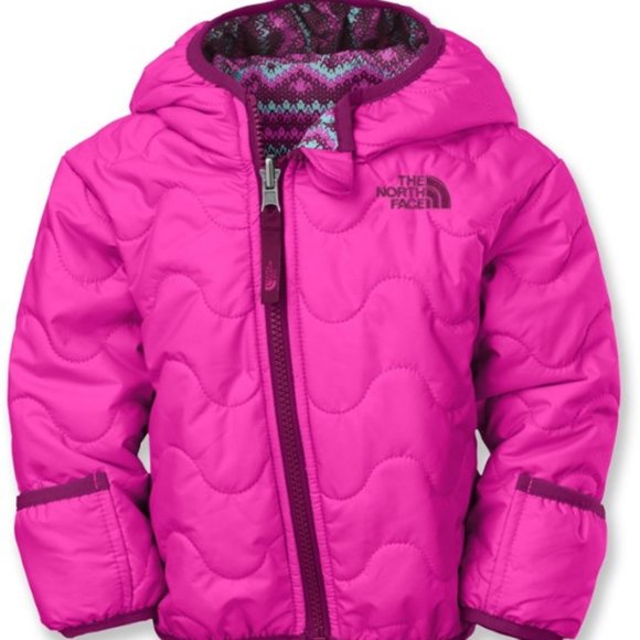 SOLD North Face Reversible Perrito Jacket Pink 18-24M - Picture 1 of 10